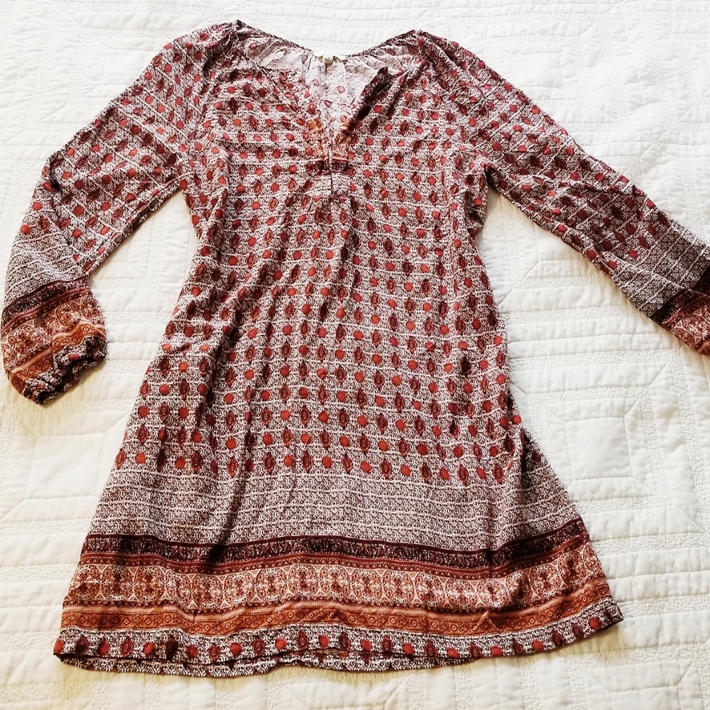 Kori boho hippie mixed print dress S
